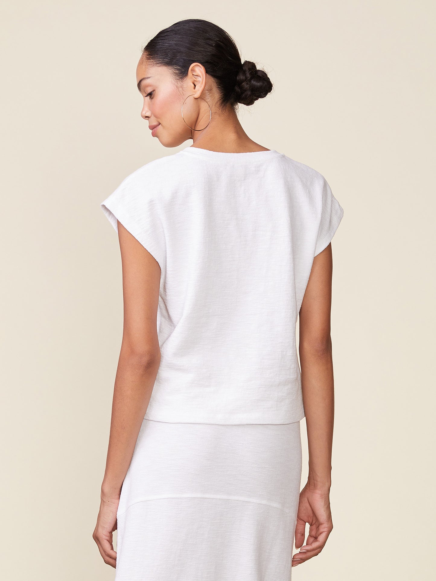 Front Notch Textured Knit Top