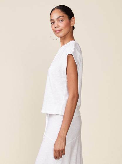 Front Notch Textured Knit Top