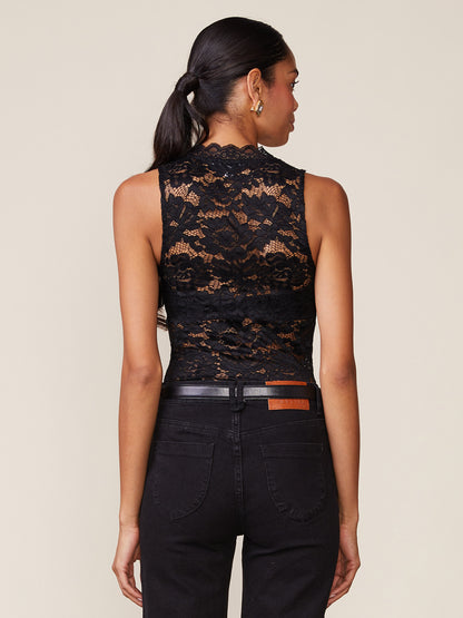 V-Neck Lace Sleeveless Top