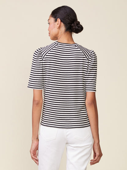 3/4 Sleeve Directional Inset Stripe Tee