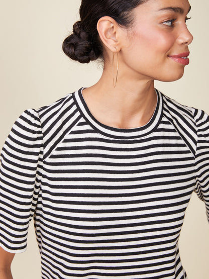 3/4 Sleeve Directional Inset Stripe Tee