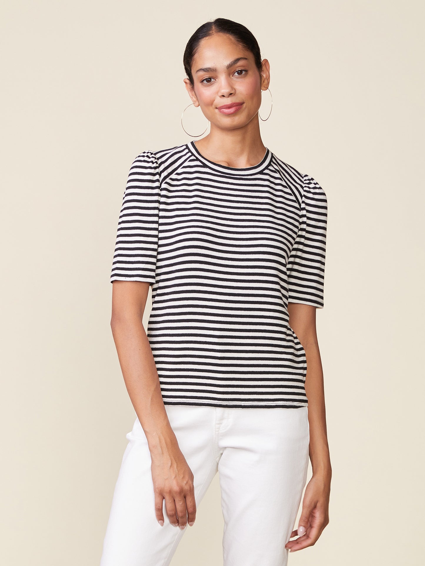 3/4 Sleeve Directional Inset Stripe Tee