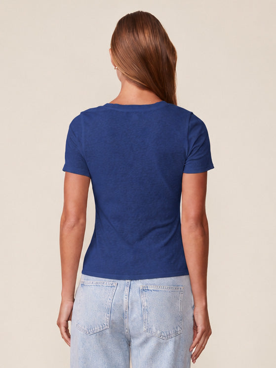 Side Ruched Linen Like Top