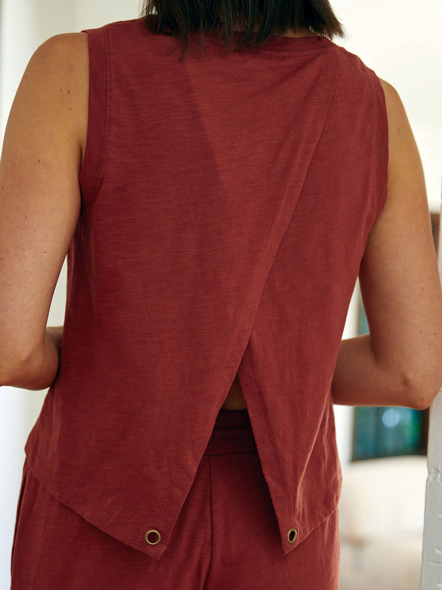Dylan Slub Slit Back Tank