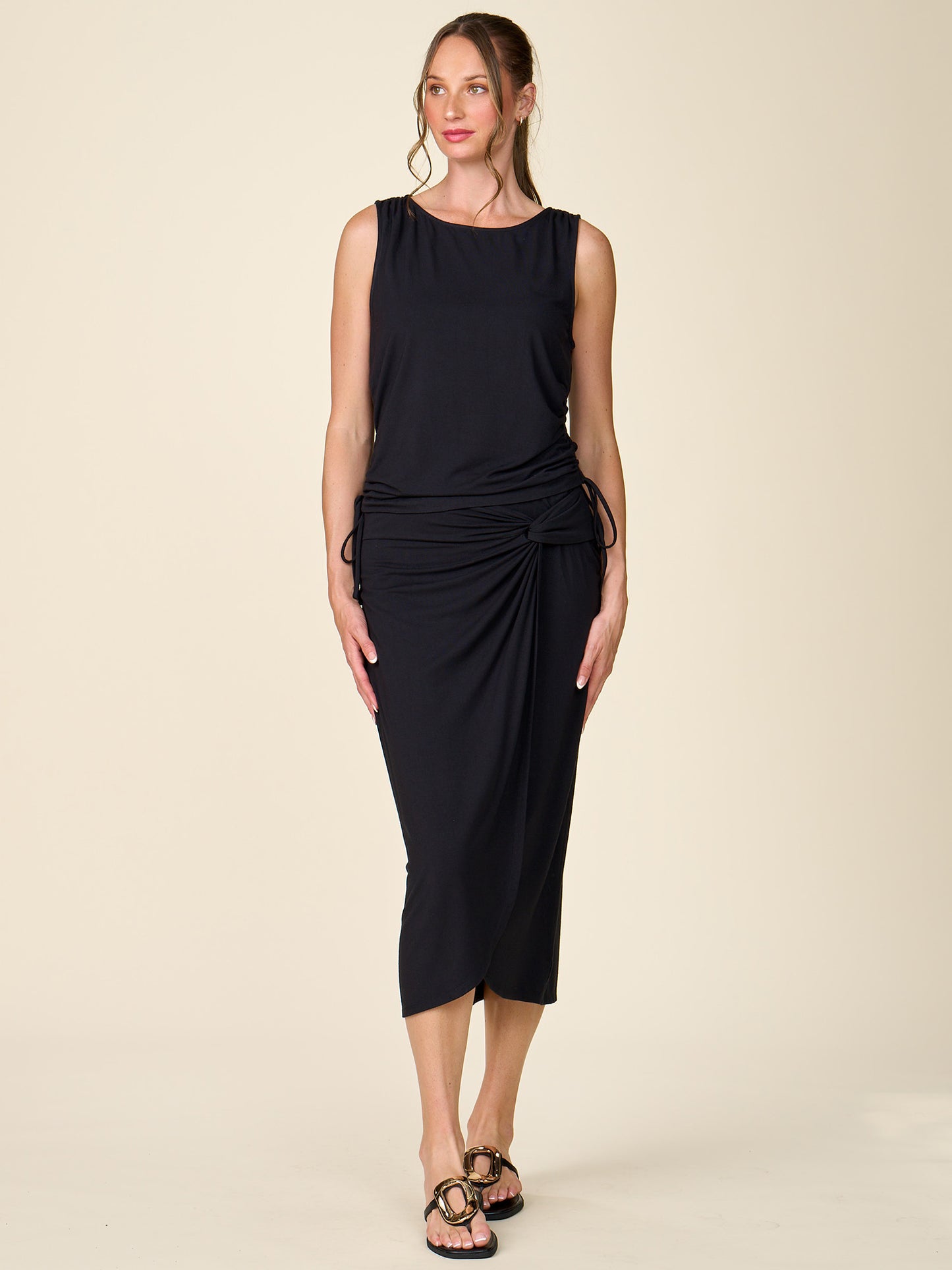 Legendary Knot Front Midi Skirt