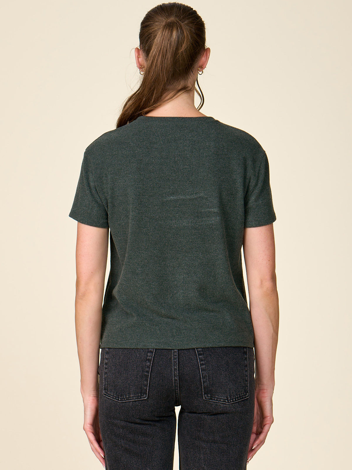 Eyelet Trim Cashmere Knit Tee