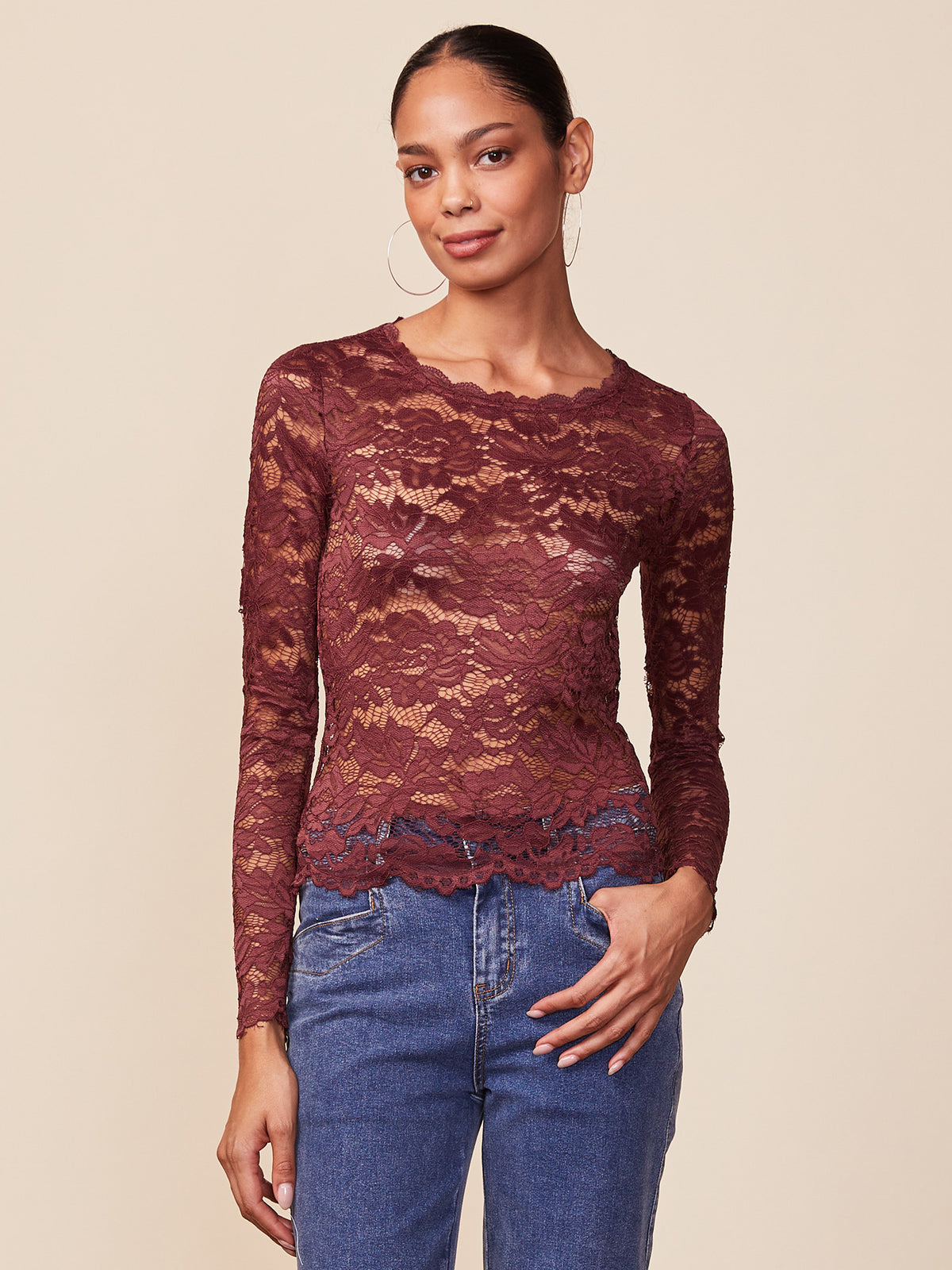 Long Sleeve Lace Top