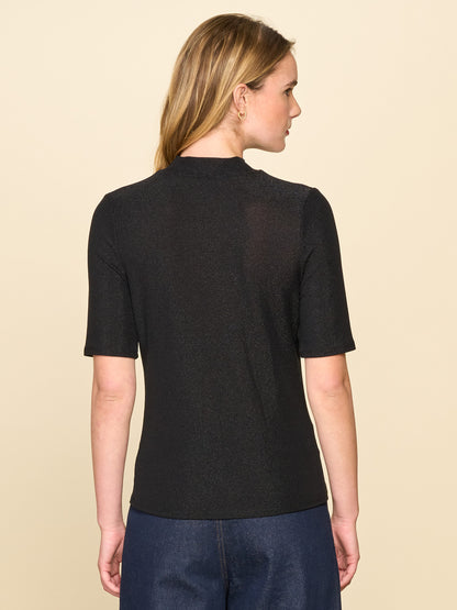 Mock Neck Glitter Knit Top