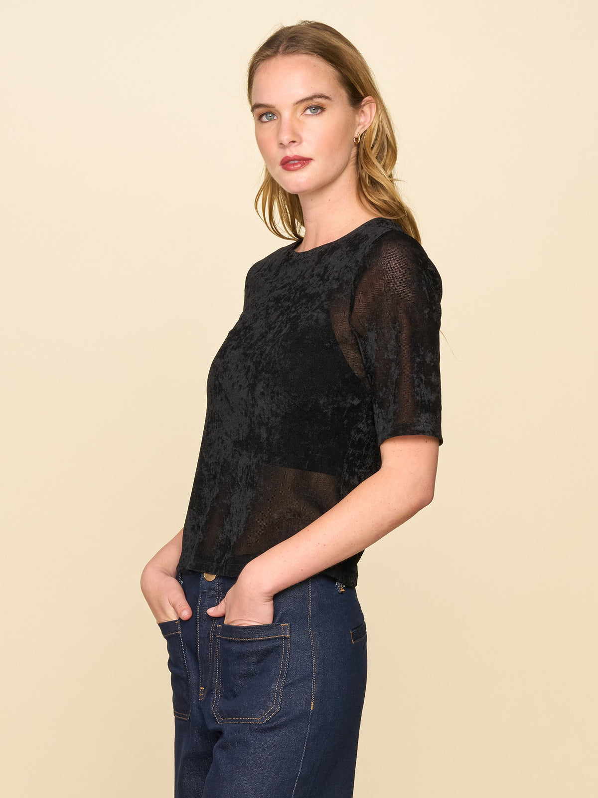 Velvet Mesh Tee