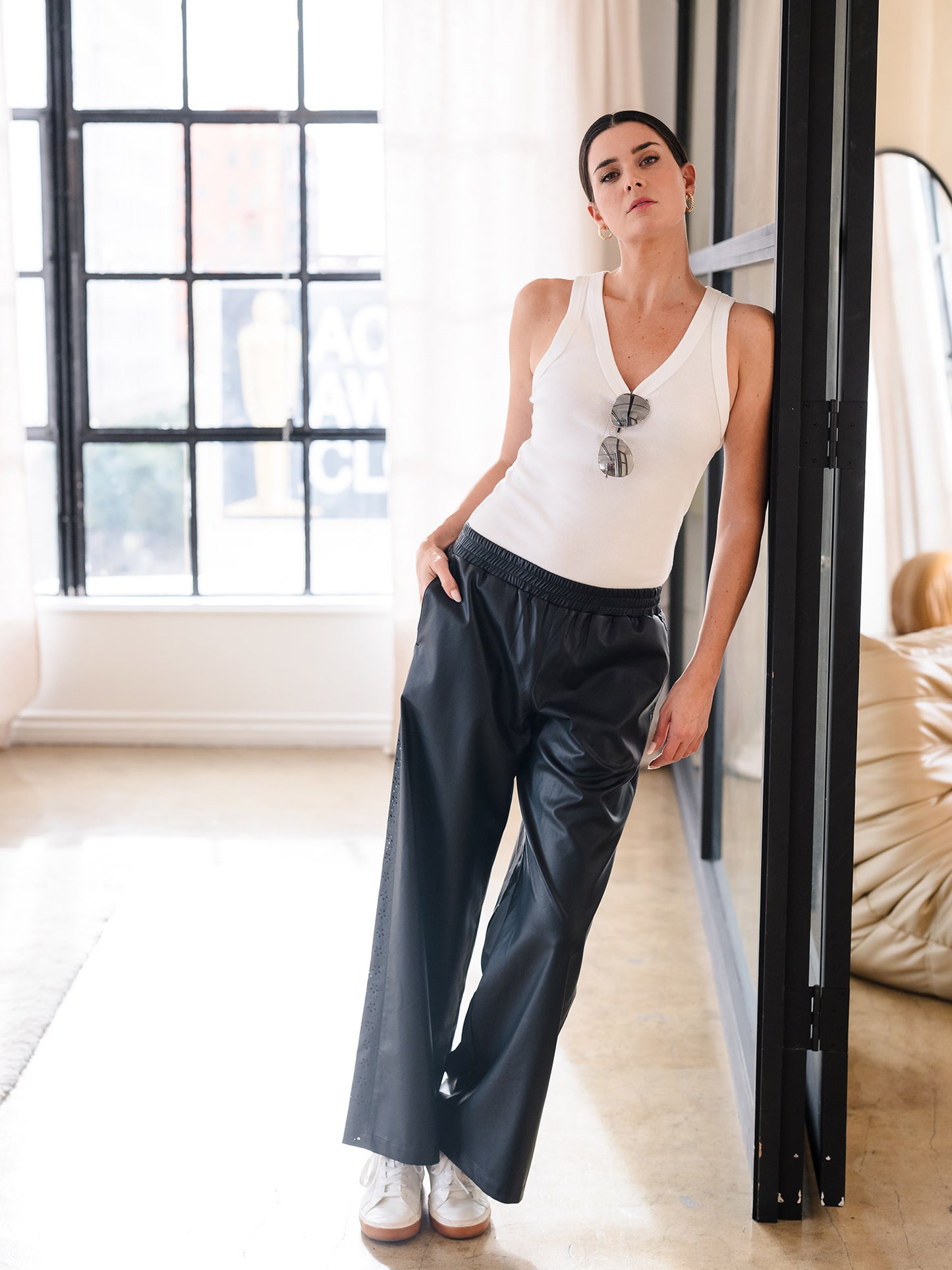 Vegan Leather Drawstring Pant