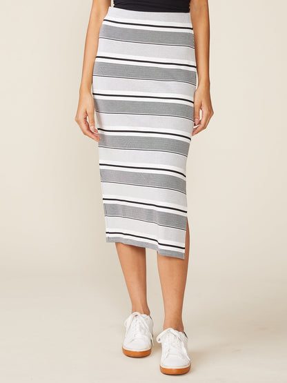 London Calling Stripe Midi Skirt