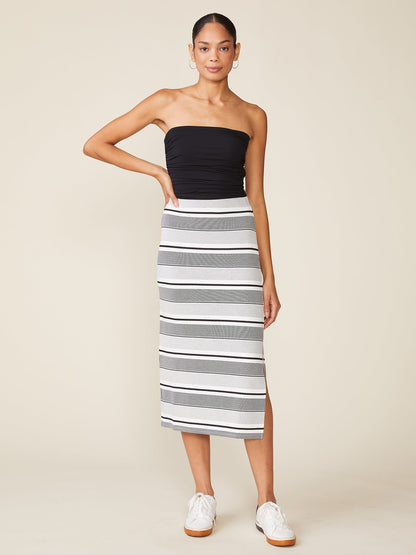 London Calling Stripe Midi Skirt