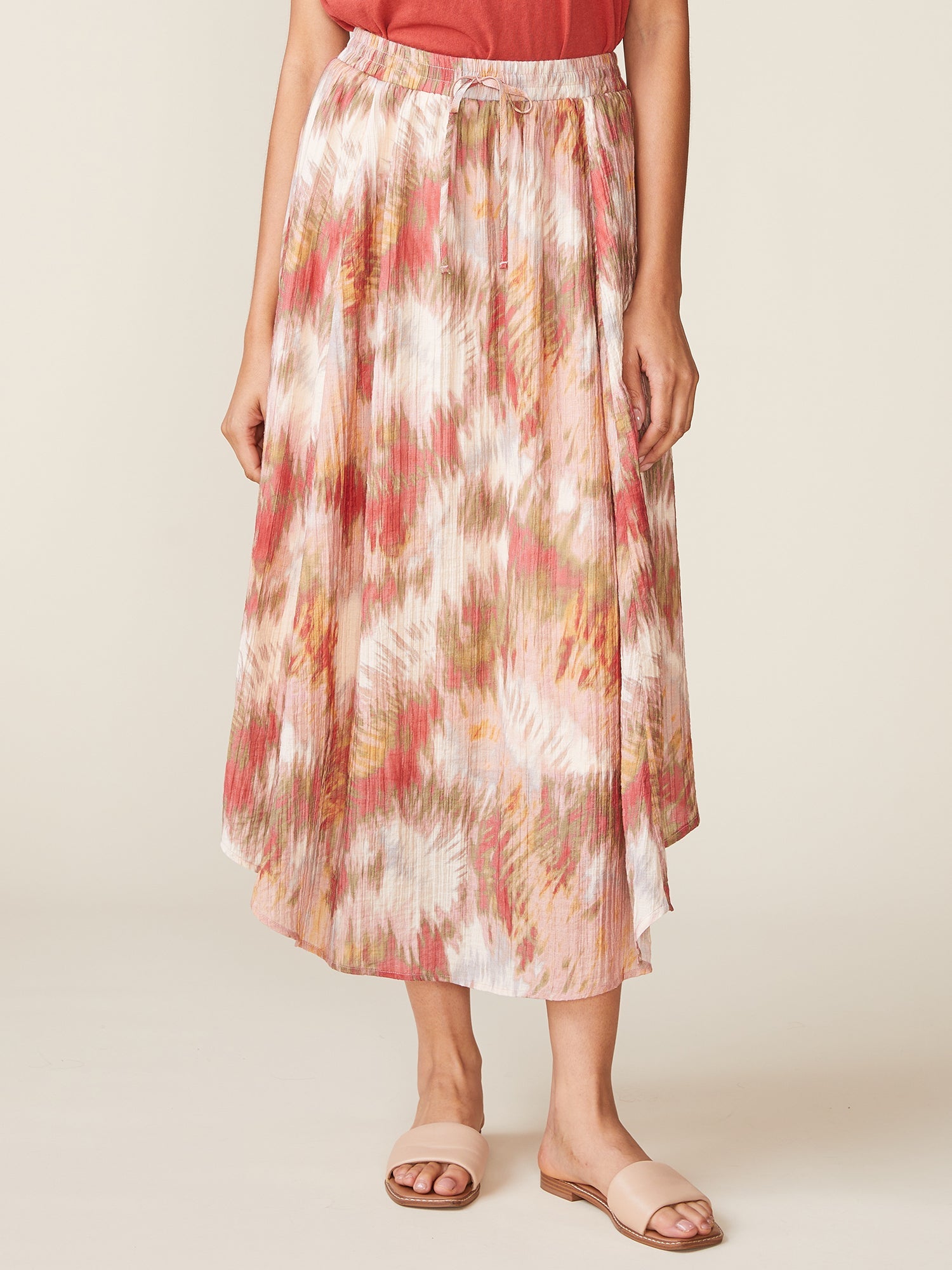 Textured Woven Drawstring Maxi