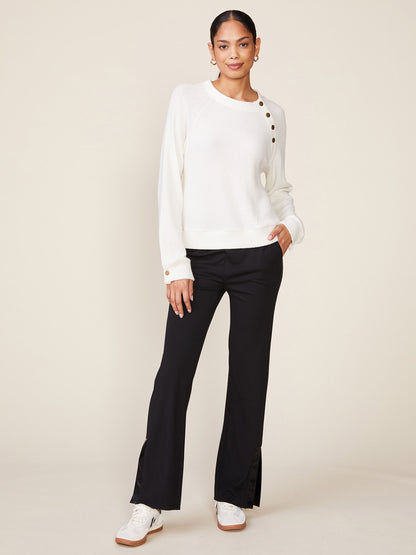 Mercury Ponte Pants with Crinkle Faux Leather Band