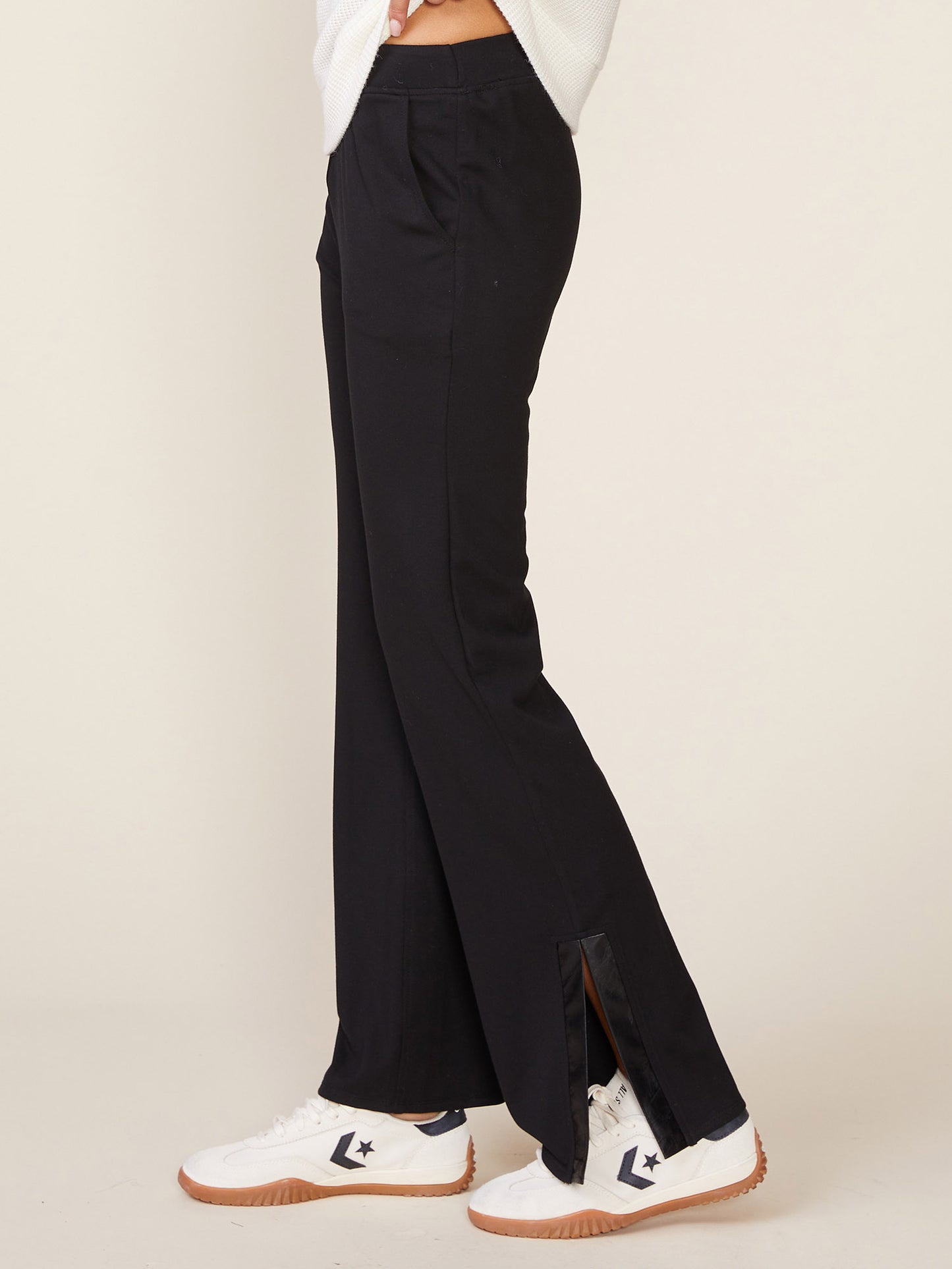 Mercury Ponte Pants with Crinkle Faux Leather Band