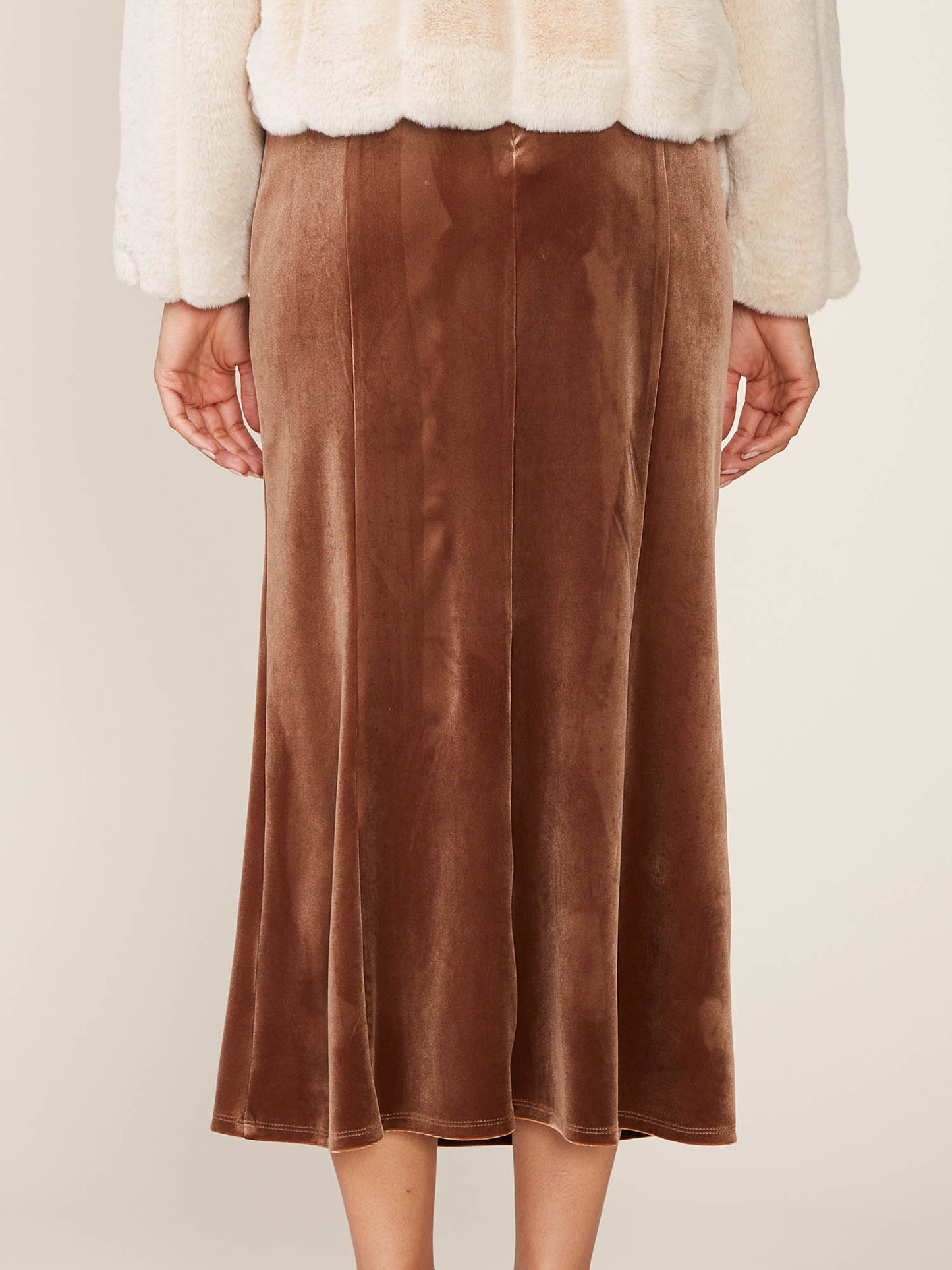 Velvet Knit Fishtail Midi Skirt