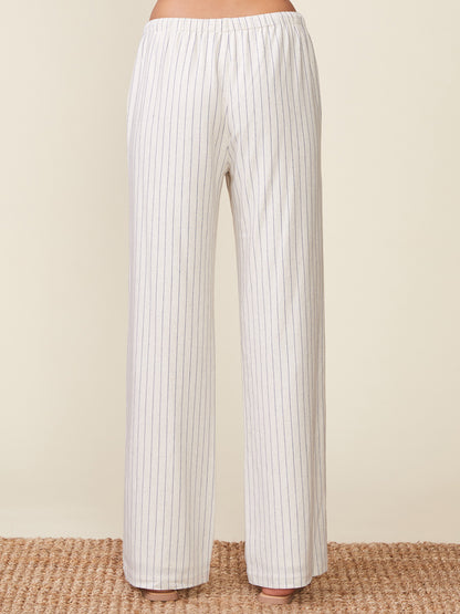 Stripe Linen Drawstring Pants