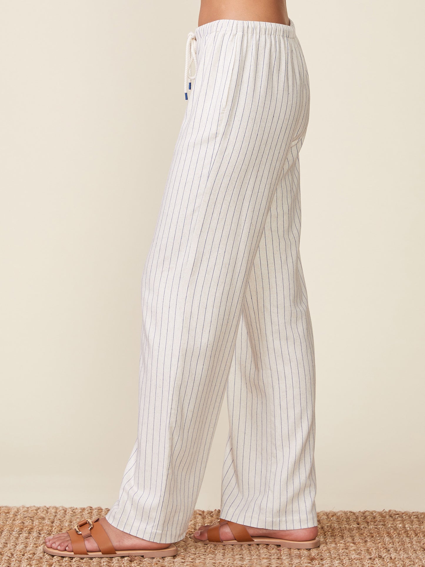Stripe Linen Drawstring Pants