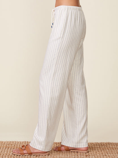 Stripe Linen Drawstring Pants