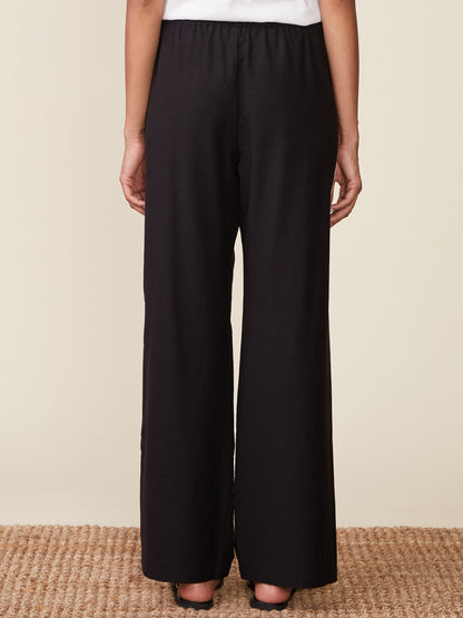 Linen Blend Pants with Contrast Side Stripe