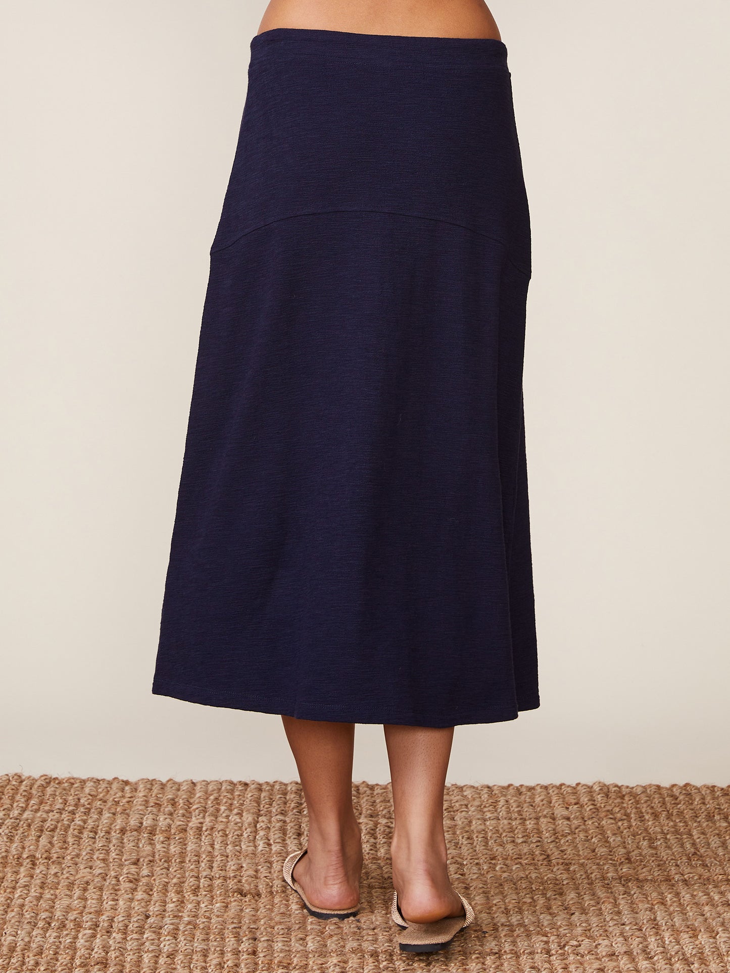 Textured Knit Flare Midi Skirt