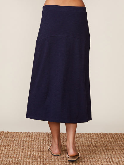 Textured Knit Flare Midi Skirt