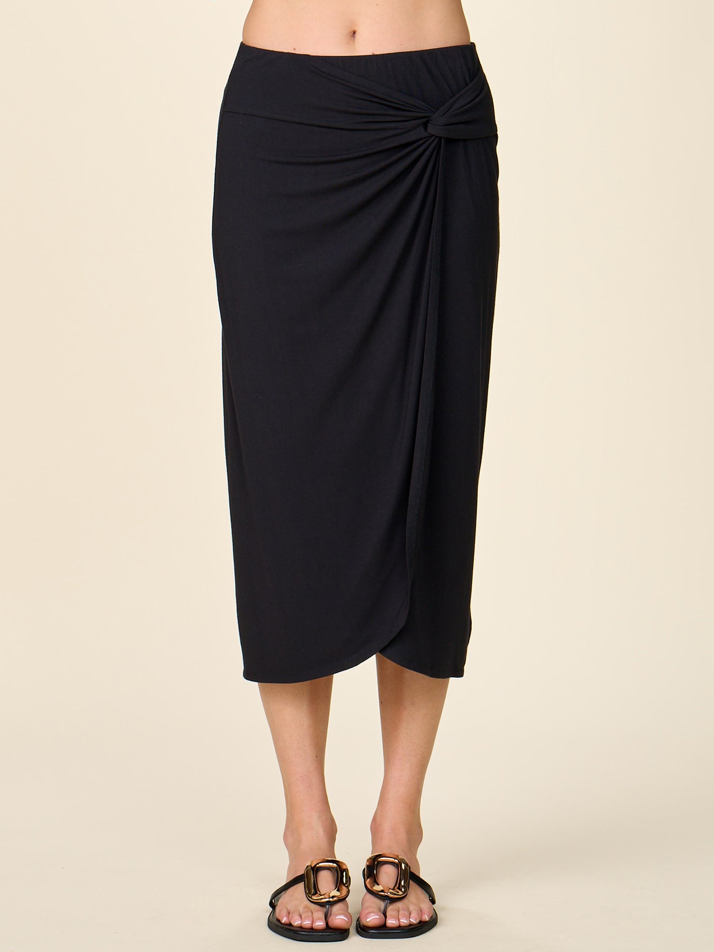 Legendary Knot Front Midi Skirt