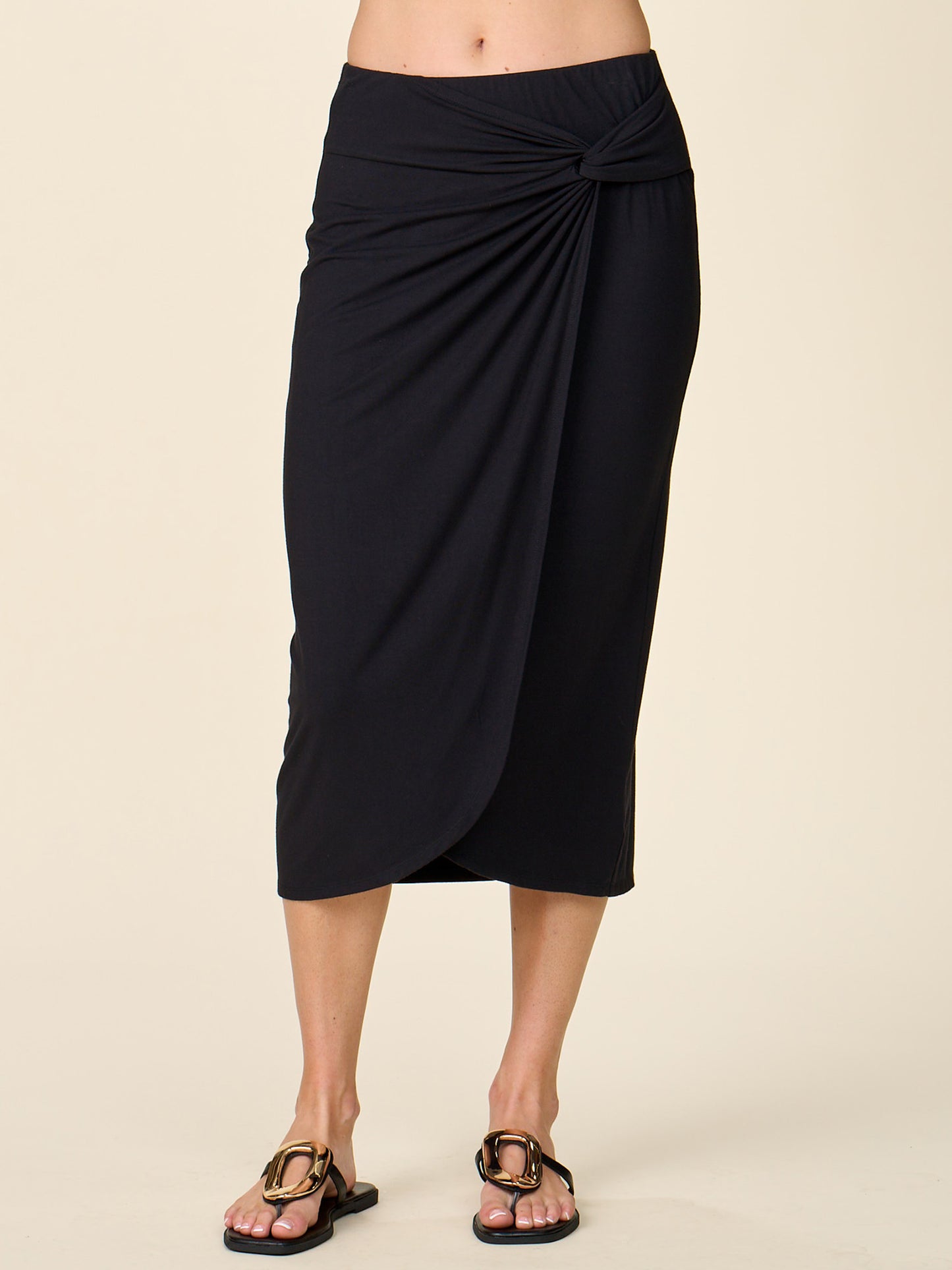 Legendary Knot Front Midi Skirt