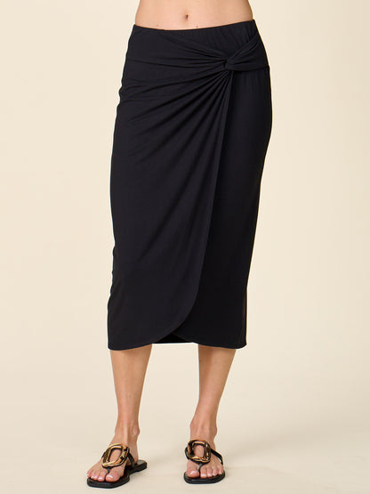Legendary Knot Front Midi Skirt