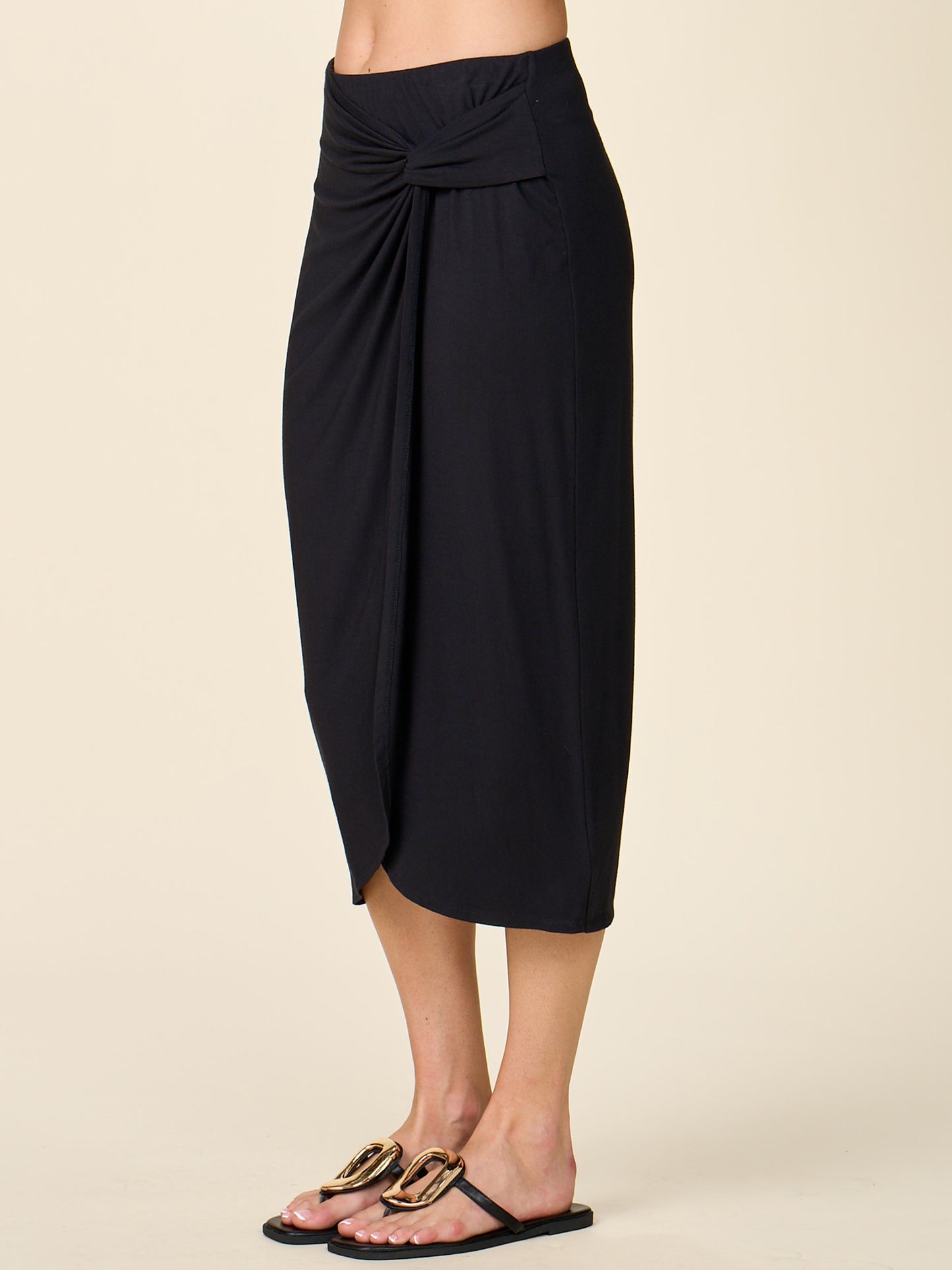 Legendary Knot Front Midi Skirt