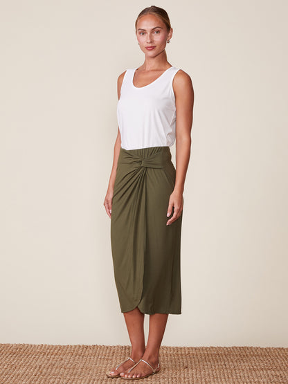 Legendary Knot Front Midi Skirt