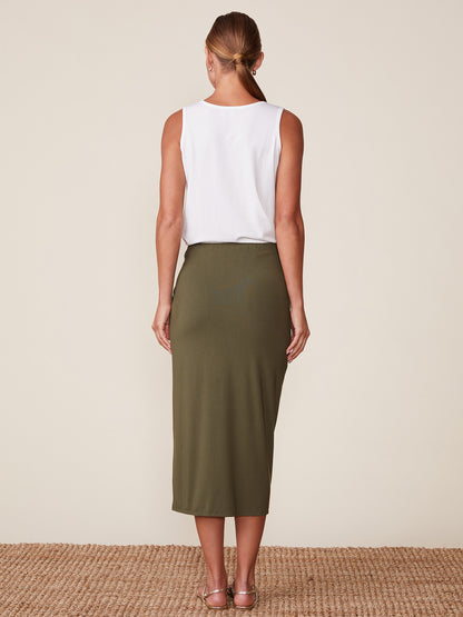 Legendary Knot Front Midi Skirt
