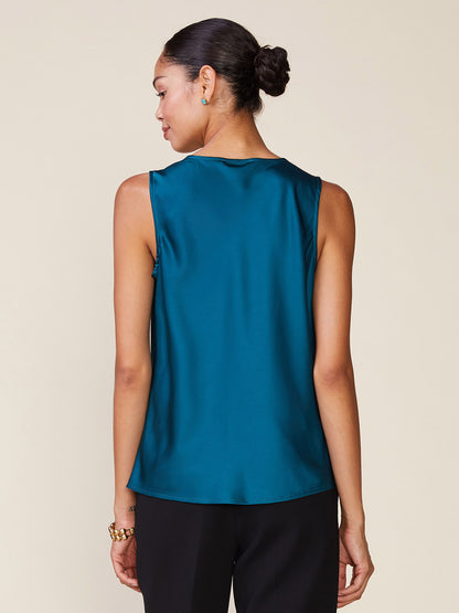 Shine on Satin Cowl Neck Top