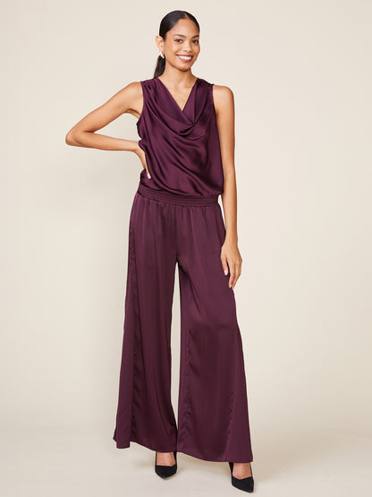 Shine On Satin Cowl Neck Top