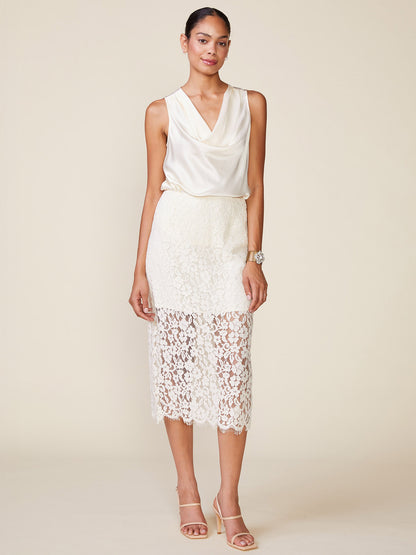 Shine On Satin Cowl Neck Top