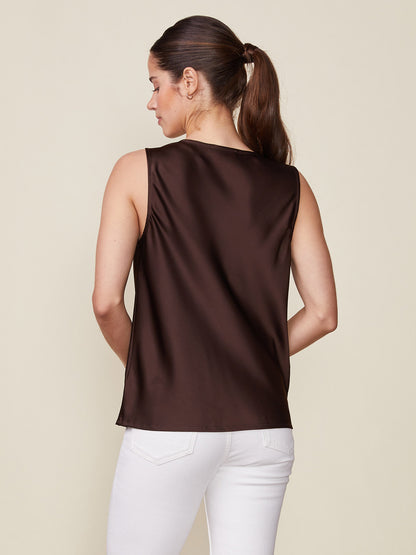 Shine On Satin Cowl Neck Top