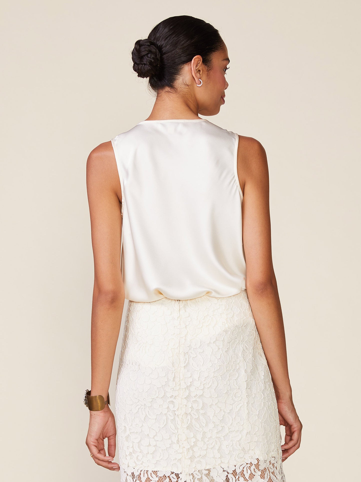 Shine On Satin Cowl Neck Top