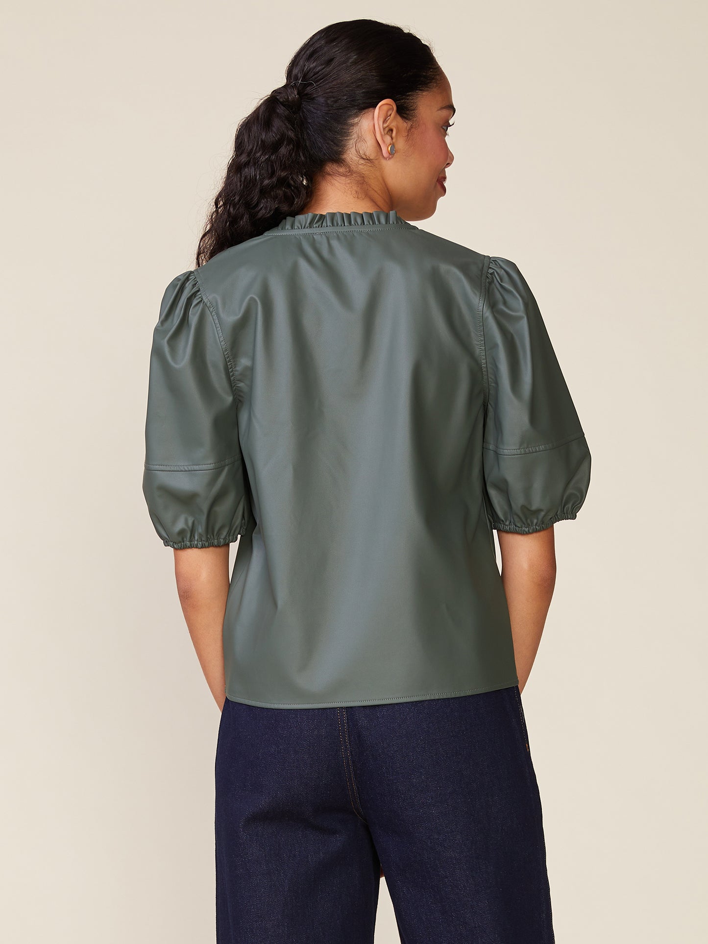 Kacey Vegan Leather Blouse