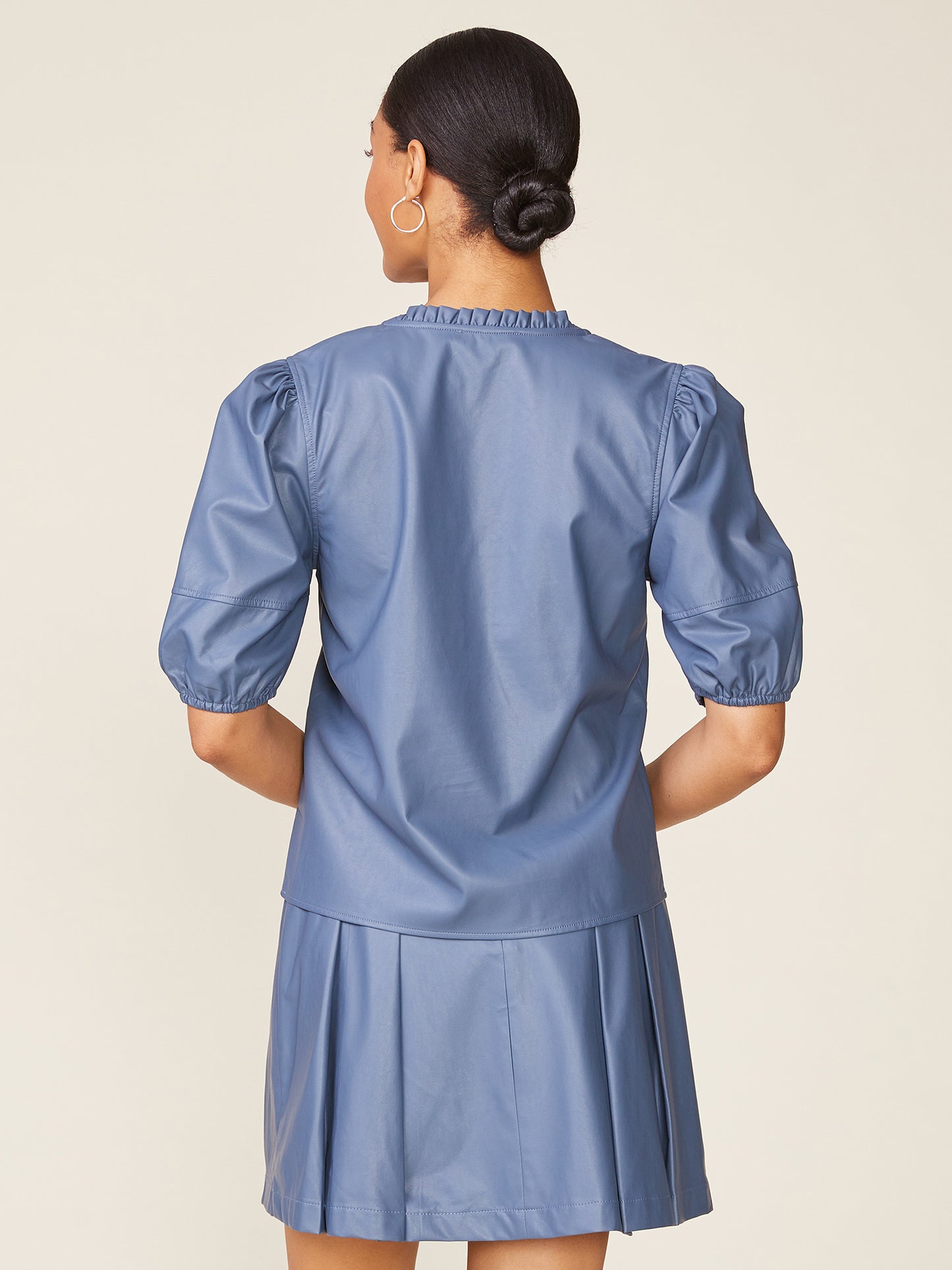 Kacey Vegan Leather Blouse