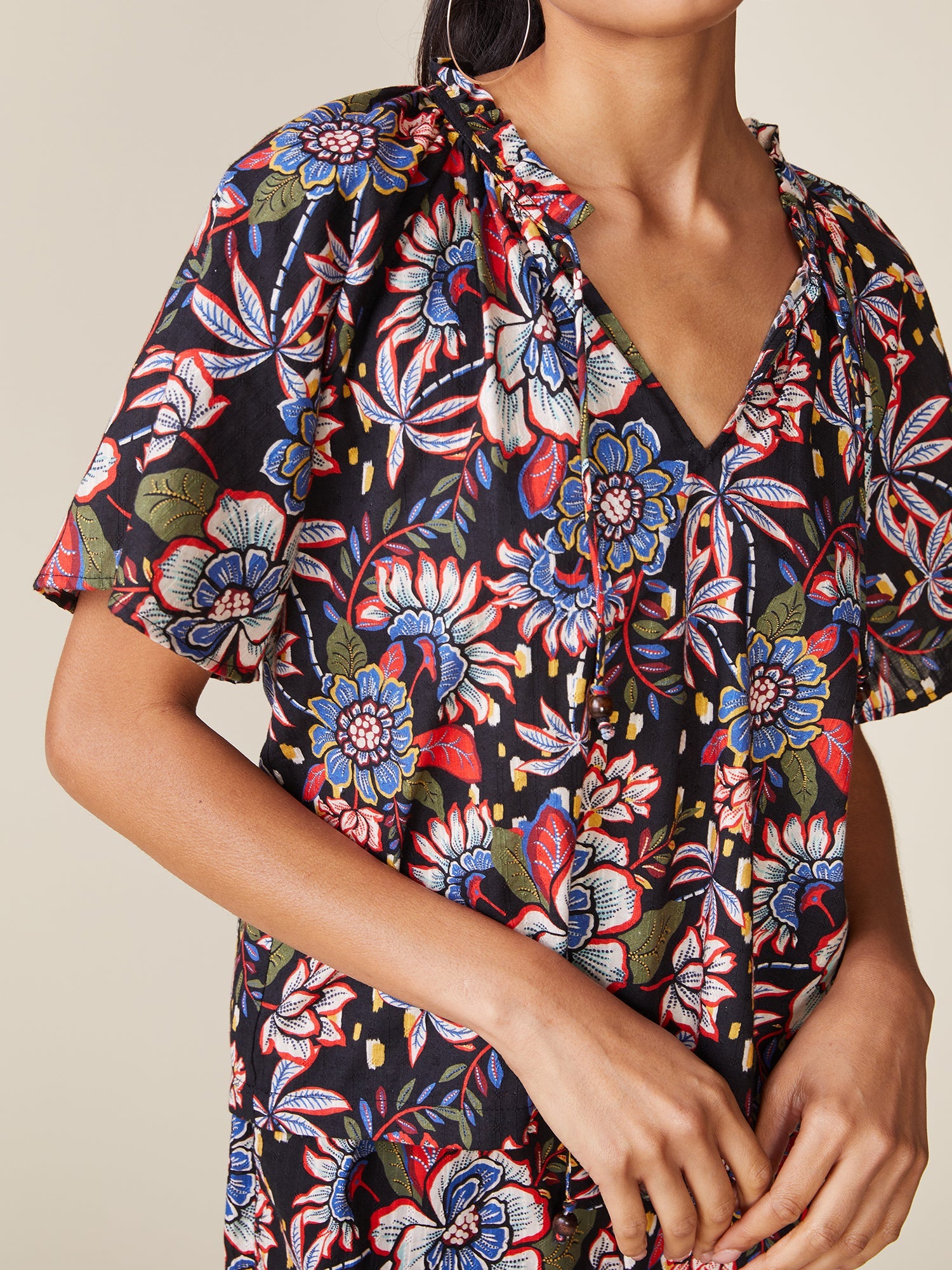 Textured Tie Top