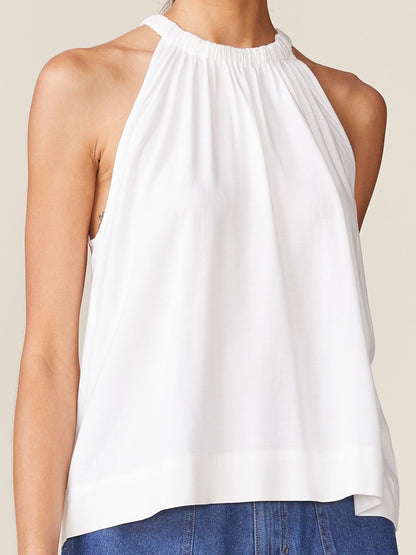 Linen Blend Tie Back Halter