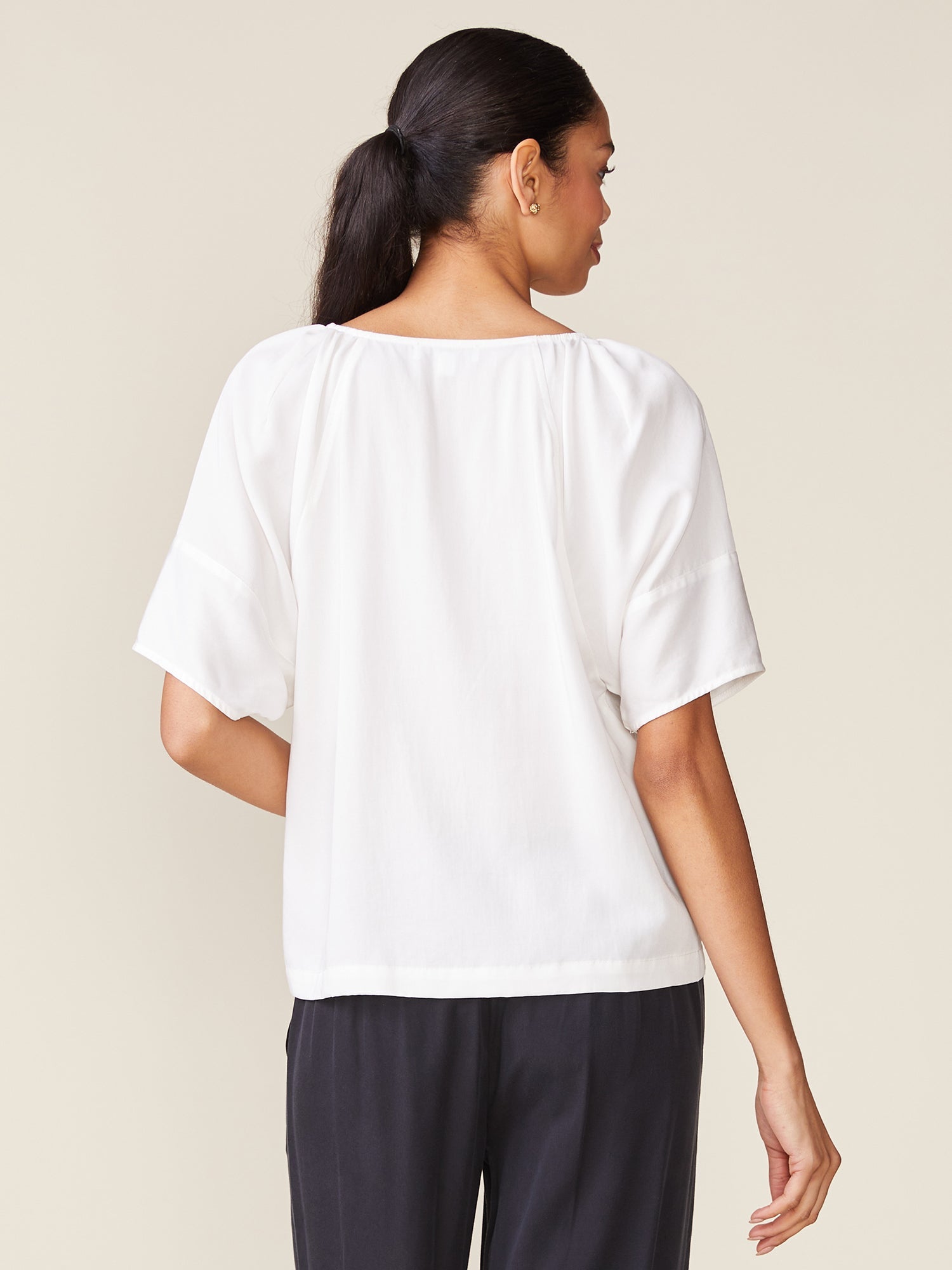 Seamed Sleeve Tencel Blouse