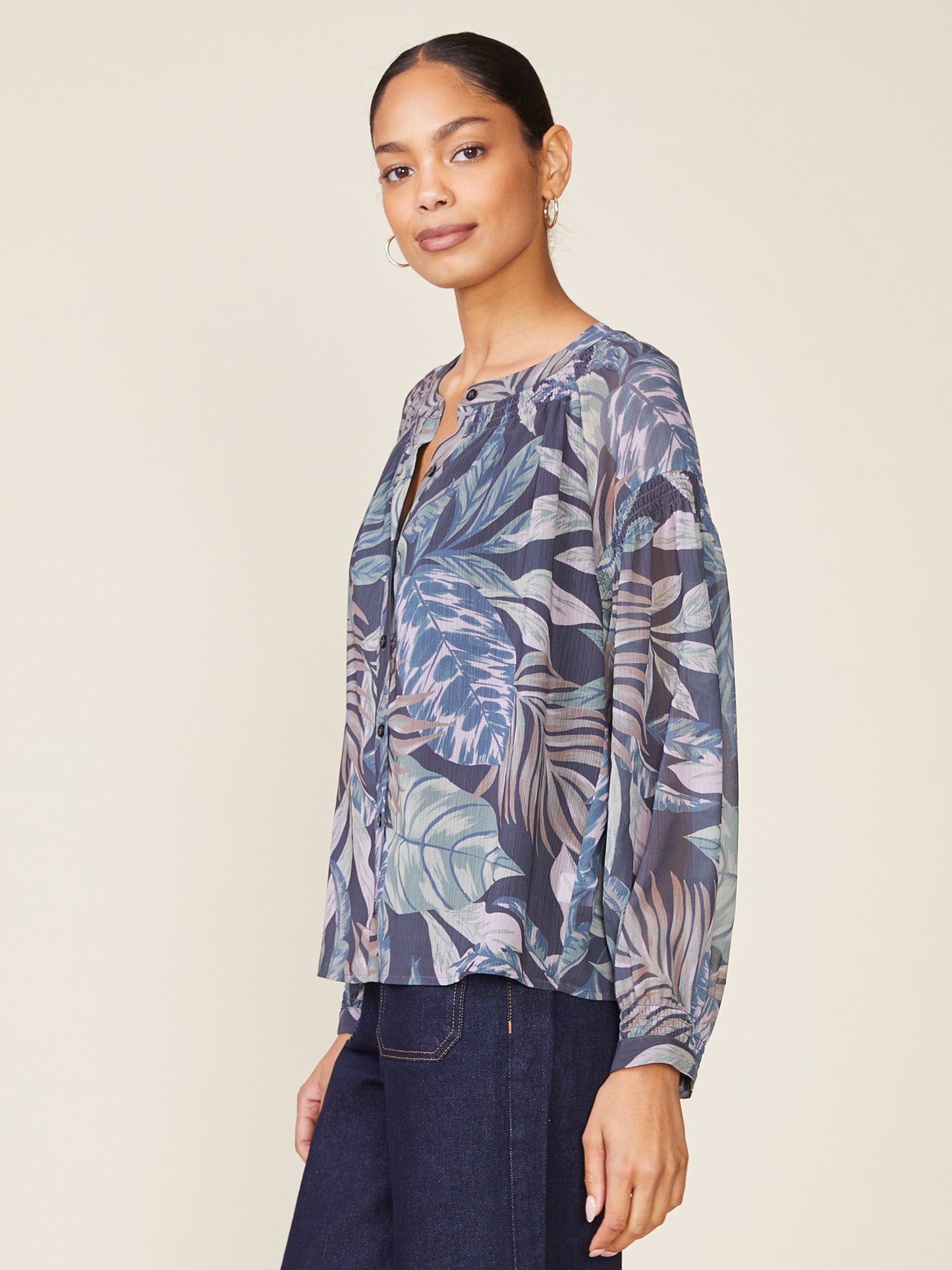 Long Sleeve Printed Blouse