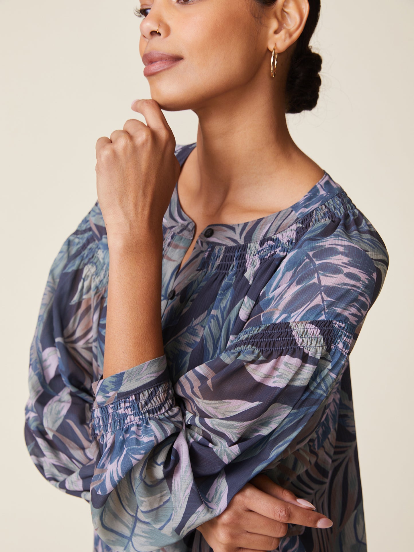 Long Sleeve Printed Blouse