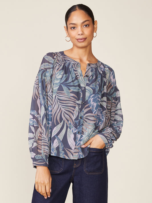 Long Sleeve Printed Blouse