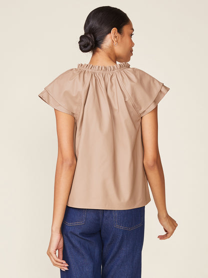Double Sleeve Vegan Leather Top