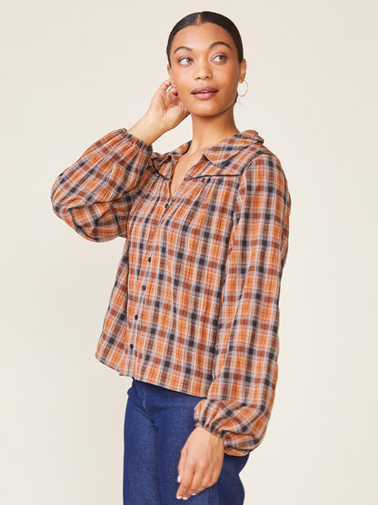Button Down Plaid Top