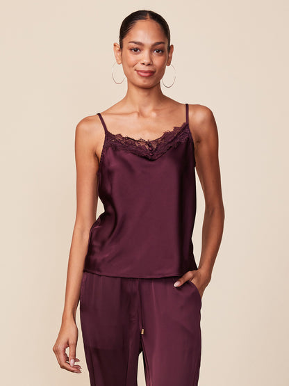 Lace Trim Satin Cami