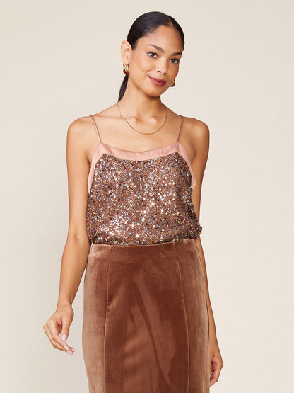 Sequin Satin Cami