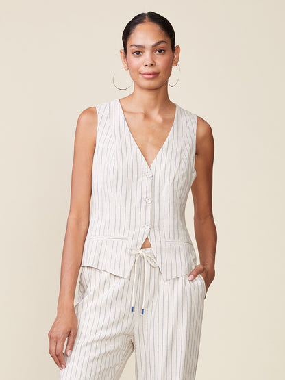 Stripe Linen Vest